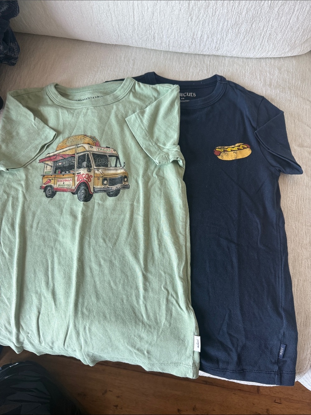 J. Crew Kids Short-Sleeve Tee Set - Mint Green & Navy with Taco Truck Graphics